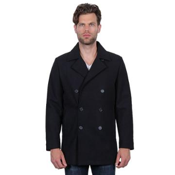 Men's Tahari Elements Double-breasted Wool-blend Waterproof Peacoat, Size: Xl, Black