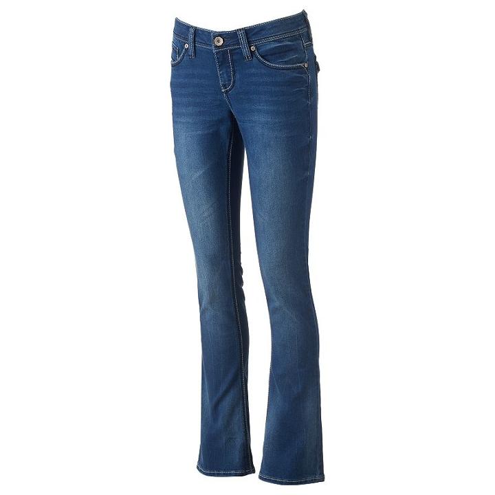 Juniors' Hydraulic Flap-pocket Slim Bootcut Jeans, Girl's, Size: 7 Avg/reg, Blue