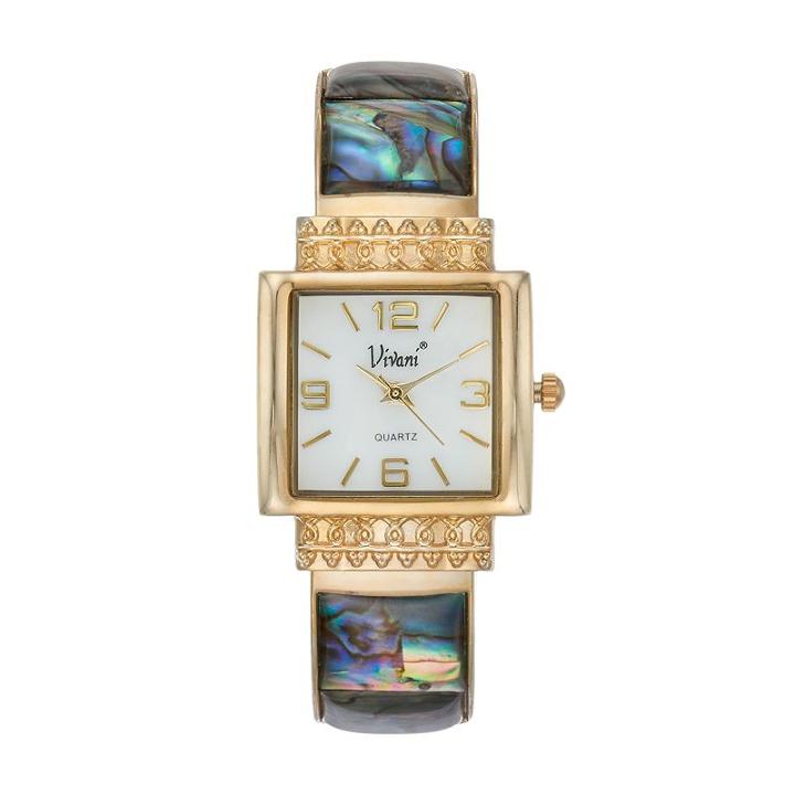 Vivani Women's Simulated Abalone Cuff Watch, Size: 2xl, Multicolor