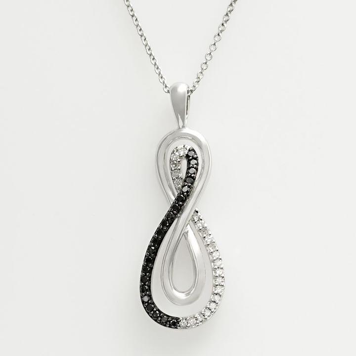 Sterling Silver 1/4-ct. T.w. And White Diamond Swirl Pendant, Women's