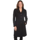 Women's Fleet Street Long Wool Blend Coat, Size: 10, Black