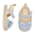 Baby Girl Carter's Striped Espadrille Sandal Crib Shoes, Size: 3-6 Months, Blue