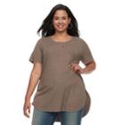 Plus Size Apt. 9&reg; High-low Tunic, Women's, Size: 2xl, Dark Beige