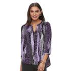 Women's Dana Buchman Knit Henley Top, Size: Medium, Med Purple