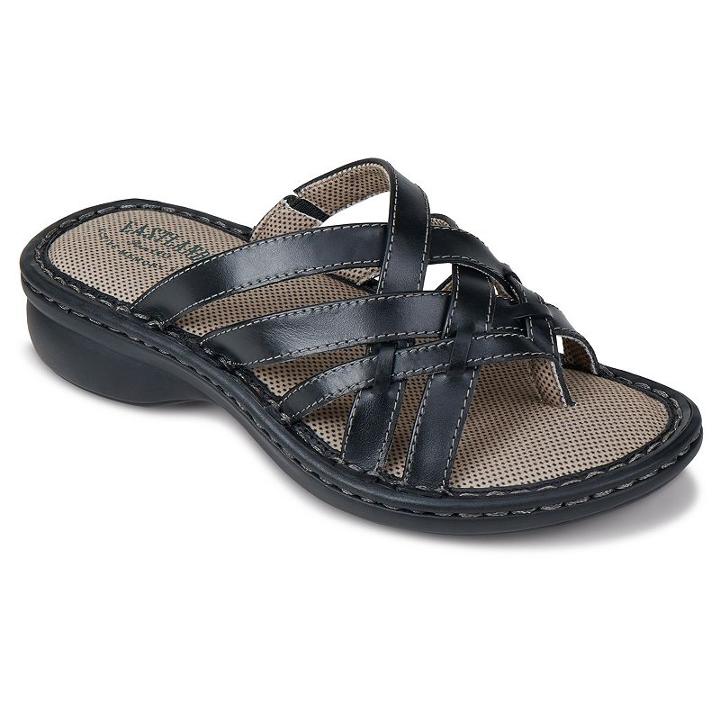 Eastland Lila Women's Strappy Thong Sandals, Size: Medium (6), Black