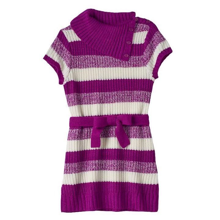Girls 7-16 It's Our Time Splitneck Striped Sweater Tunic, Girl's, Size: Xl, Ovrfl Oth