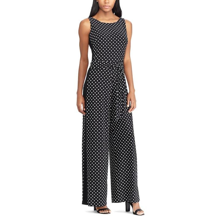 Women's Chaps Wide-leg Jumpsuit, Size: 4, Natural