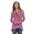 Women's World Unity Cold-shoulder Tee & Scarf Set, Size: Medium, Pink Other