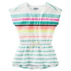 Girls 4-8 Oshkosh B'gosh&reg; Multi-stripe Short Sleeve Tunic, Girl's, Size: 6x, White