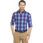 Men's Izod Fieldhouse Regular-fit Plaid Easy-care Button-down Shirt, Size: Large, Purple Oth