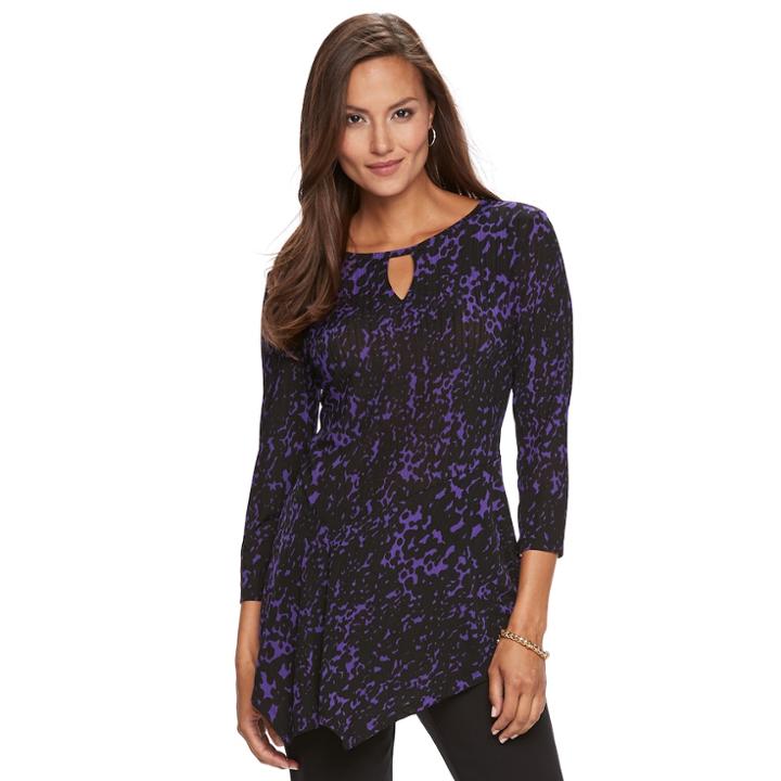 Women's Dana Buchman Keyhole Asymmetrical Top, Size: Xs, Purple