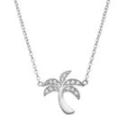 Cubic Zirconia Sterling Silver Palm Tree Necklace, Women's, Size: 18
