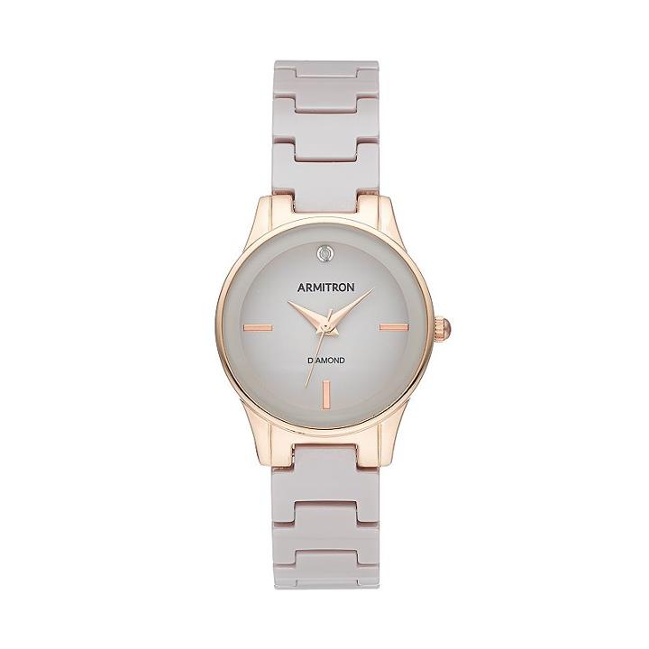 Armitron Women's Diamond Ceramic Watch - 75/5348tprg, Size: Small, Grey