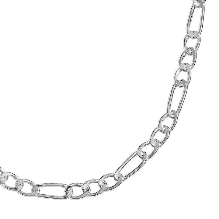 Sterling Silver Figaro Chain Necklace - 18-in, Women's, Size: 18, Grey