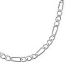 Sterling Silver Figaro Chain Necklace - 18-in, Women's, Size: 18, Grey