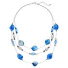 Blue Marbled Bead Multi Strand Necklace, Women's