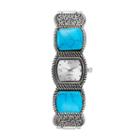 Vivani Women's Simulated Turquoise & Scrollwork Cuff Watch, Size: 2xl, Multicolor
