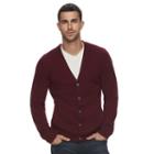 Men's Marc Anthony Slim-fit Solid Button-front Cashmere Cardigan, Size: Medium, Red Other