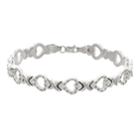 Diamond Mystique Platinum Over Silver Hugs & Kisses Bracelet, Women's, Size: 7.5, Grey