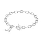 Dayna U Alabama Crimson Tide Sterling Silver Toggle Bracelet, Women's, Size: 8, Grey