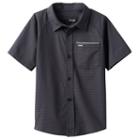 Boys 4-7 Hurley Raglan Short Sleeve Woven Plaid Shirt, Boy's, Size: 7, Dark Grey