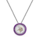 Minnesota Vikings Team Logo Crystal Pendant Necklace - Made With Swarovski Crystals, Women's, Size: 18, Purple
