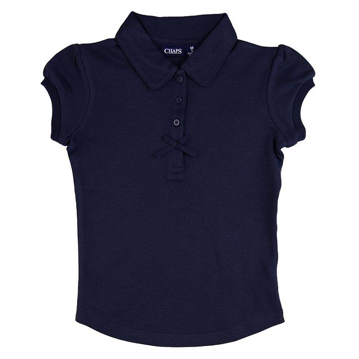 Girls 4-6x Chaps School Uniform Polo, Girl's, Size: 5, Blue (navy)