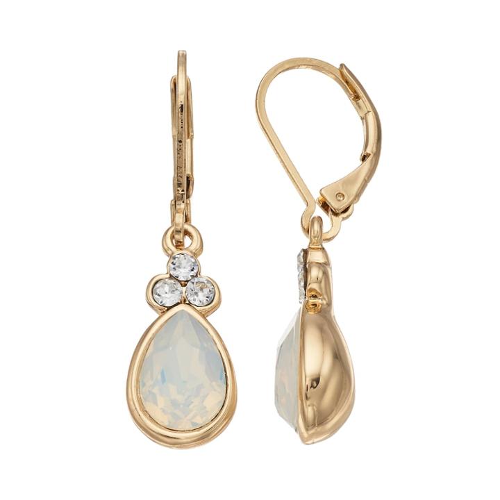 Dana Buchman Stone Cluster Teardrop Earrings, Women's, White