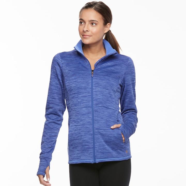 Women's Tek Gear&reg; Performance Full-zip Fleece Jacket, Size: Large, Med Blue