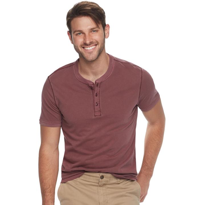 Men's Sonoma Goods For Life&trade; Classic-fit Supersoft Henley, Size: Medium, Red