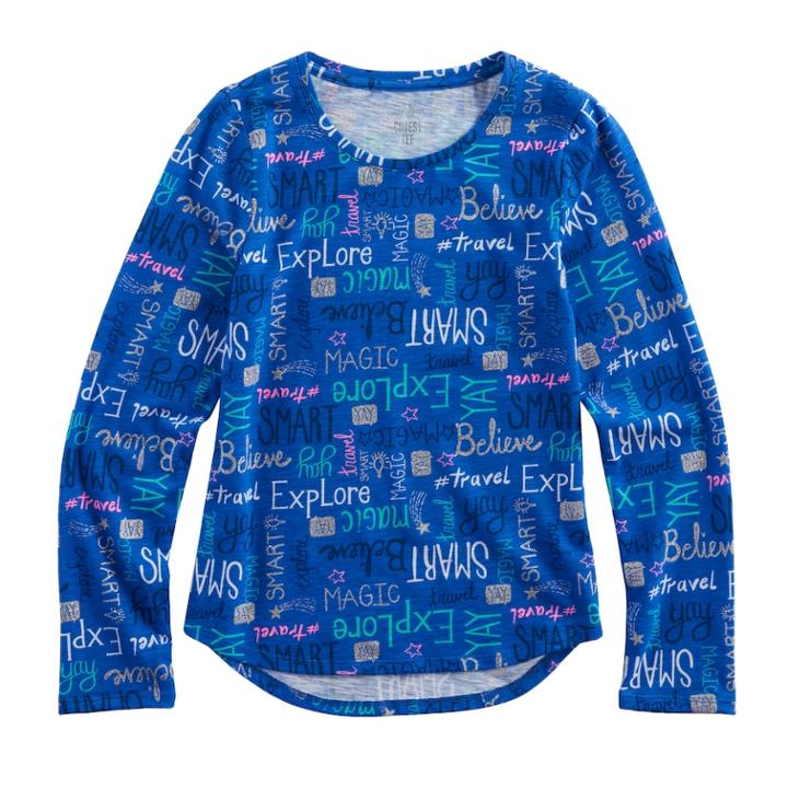 Girls 7-16 & Plus Size So&reg; Core Tee, Size: 18 1/2, Med Blue