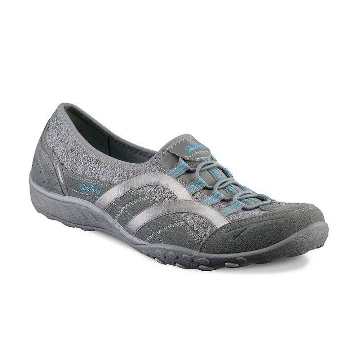 Skechers Relaxed Fit Breathe Easy Mantra Women's Shoes, Girl's, Size: 6.5, Med Grey