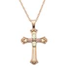 Black Hills Gold Tri Tone Flower Cross Pendant Necklace, Women's, Size: 18