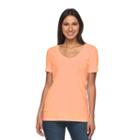 Women's Sonoma Goods For Life&trade; Slubbed V-neck Tee, Size: Large, Lt Orange