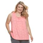 Plus Size Sonoma Goods For Life&trade; Floral Lace-up Tank, Women's, Size: 3xl, Light Pink