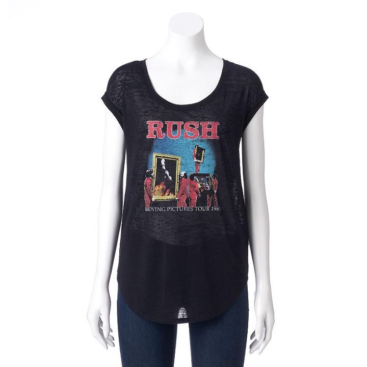 Women's Rock & Republic&reg; Rush Graphic Tee, Size: Medium, Black