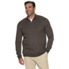 Big & Tall Croft & Barrow&reg; Classic-fit Easy-care Quarter-zip Pullover, Men's, Size: Xxl Tall, Dark Brown