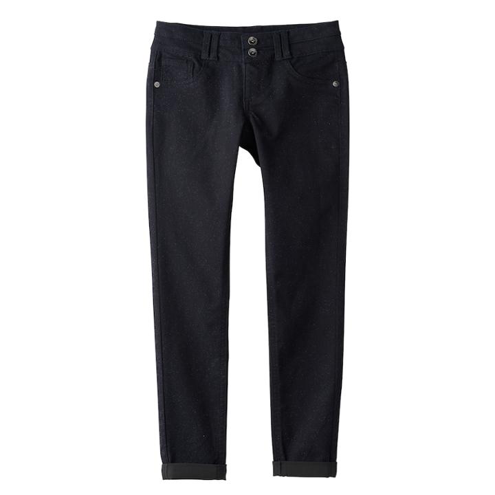 Girls 7-16 & Plus Size So&reg; Double Button Jegging Skinny Jeans, Size: 20 1/2, Black
