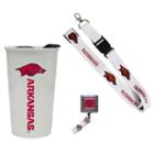 Arkansas Razorbacks Badge Holder, Lanyard & Tumbler Job Pack, Adult Unisex, Multicolor