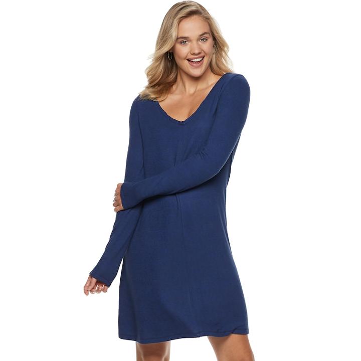 Juniors' So&reg; Cozy Swing Dress, Teens, Size: Xl, Dark Blue