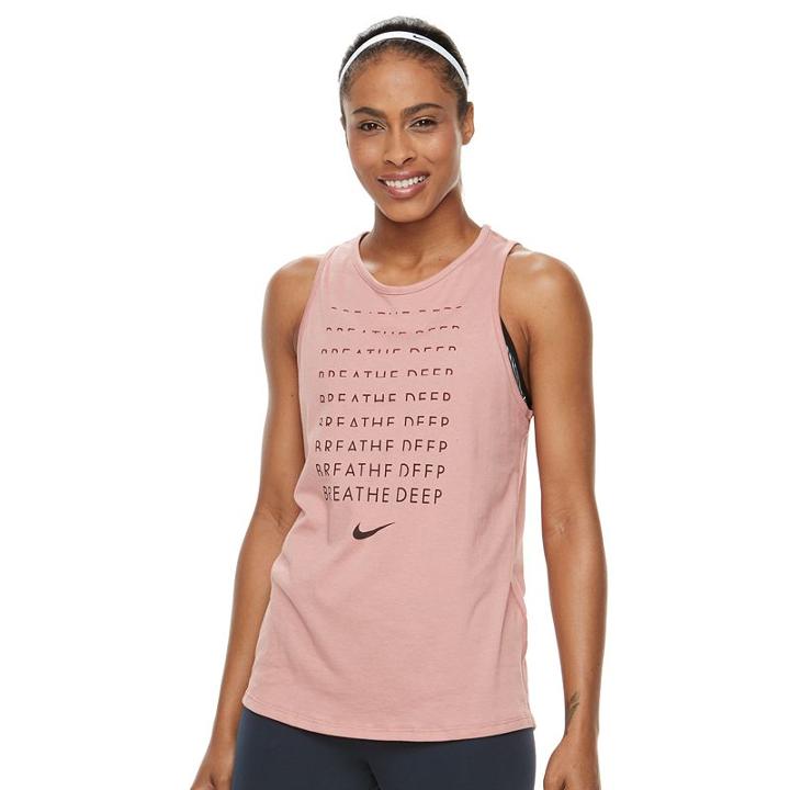 Women's Nike Dri-fit Breath Deep Tank, Size: Small, Red Other