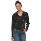 Juniors' Candie's&reg; Knit Moto Jacket, Teens, Size: Medium, Black