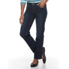 Petite Croft & Barrow&reg; Tummy-slimming Straight-leg Denim Jeans, Women's, Size: 12, Blue