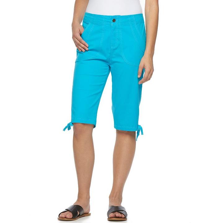 Women's Caribbean Joe Skimmer Capris, Size: 14, Blue Other