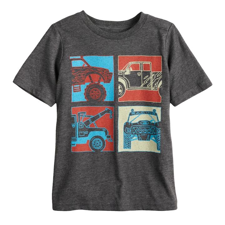 Boys 4-10 Jumping Beans&reg; Four Trucks Grid Graphic Tee, Size: 4, Dark Grey