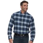 Big & Tall Croft & Barrow&reg; Regular-fit Flannel Woven Button-down Shirt, Men's, Size: Xl Tall, Dark Blue