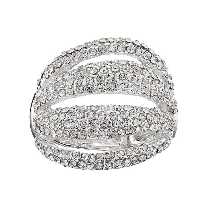 Jennifer Lopez Pave Multi Row Stretch Ring, Women's, Silver