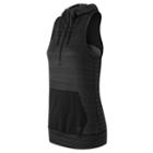 Women's New Balance Hooded Half-zip Performance Fleece Vest, Size: Medium, Black
