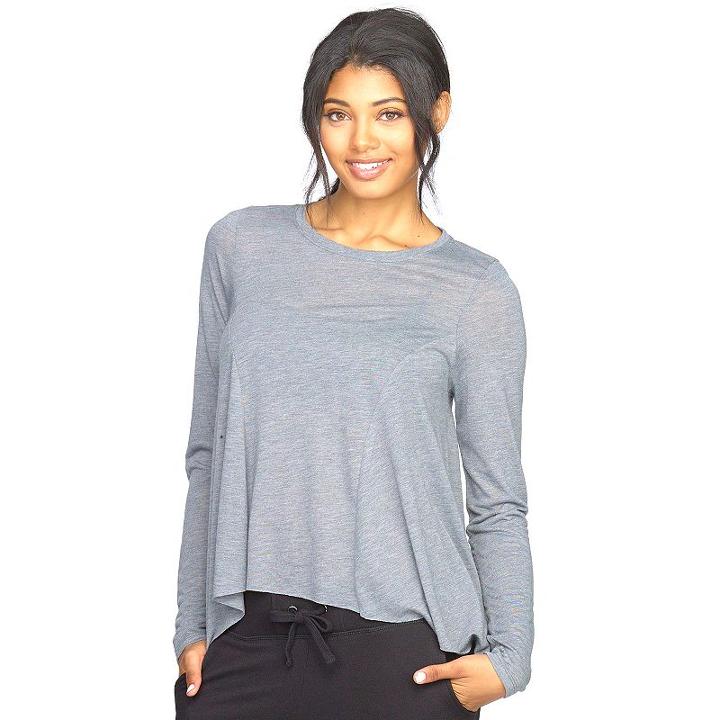 Women's Colosseum Waterfall High-low Yoga Top, Size: Large, Light Grey