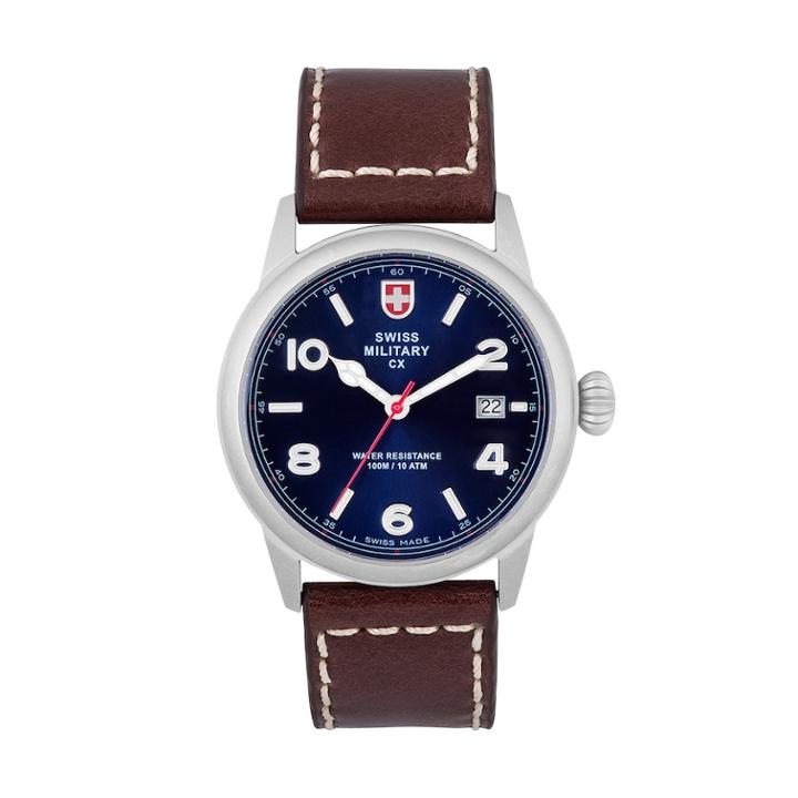 Swiss Military By Charmex(cx) Men's Leather Watch - 78335-8-c, Size: Large, Brown